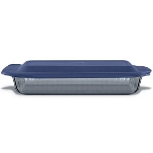 Pyrex? Colors Sculpted Tinted 9 x 13 Baking Dish with Plastic Lid. Smoke