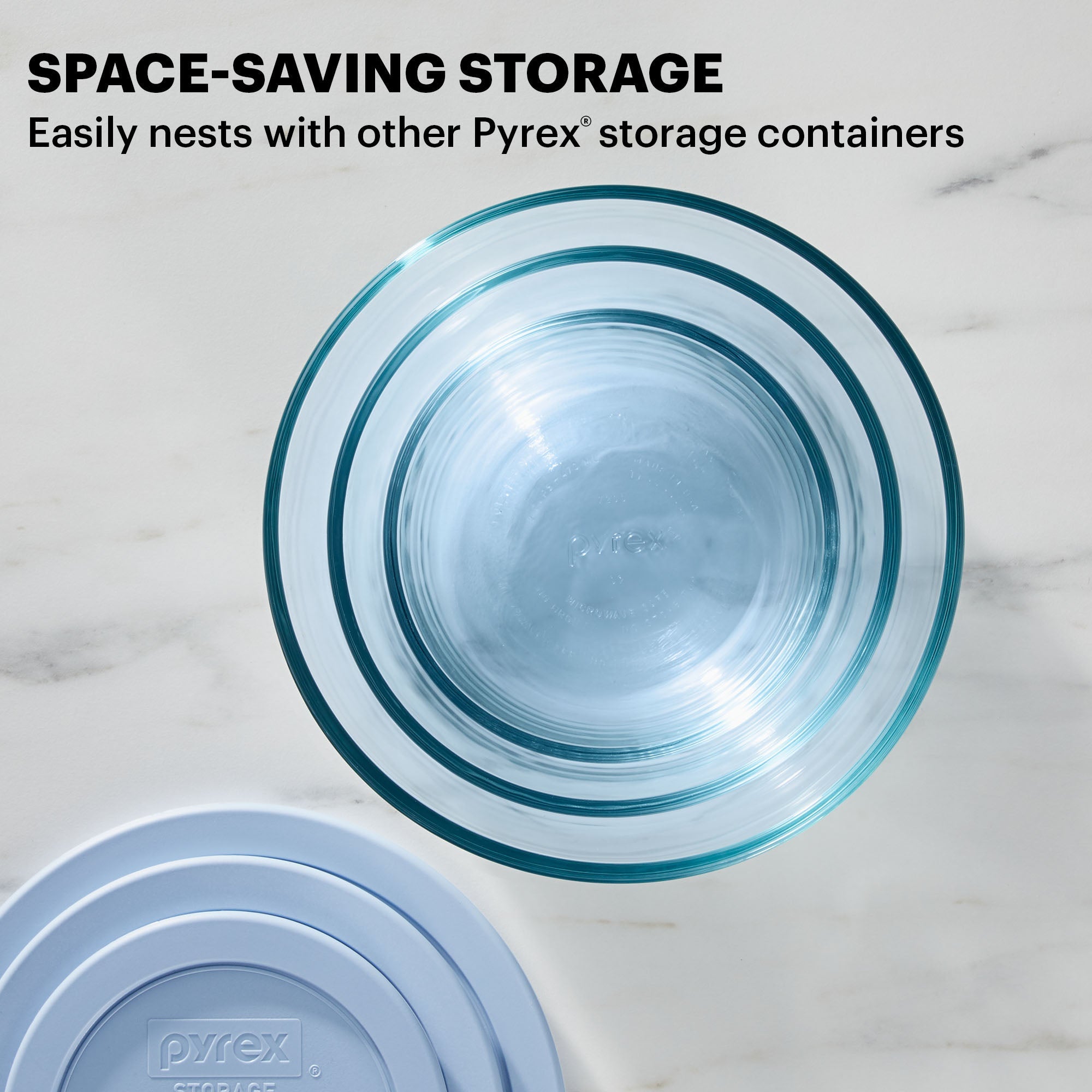 Pyrex® Simply Store® Tinted 12-piece Storage Set with Plastic Lids. Green and Blue - Image 4