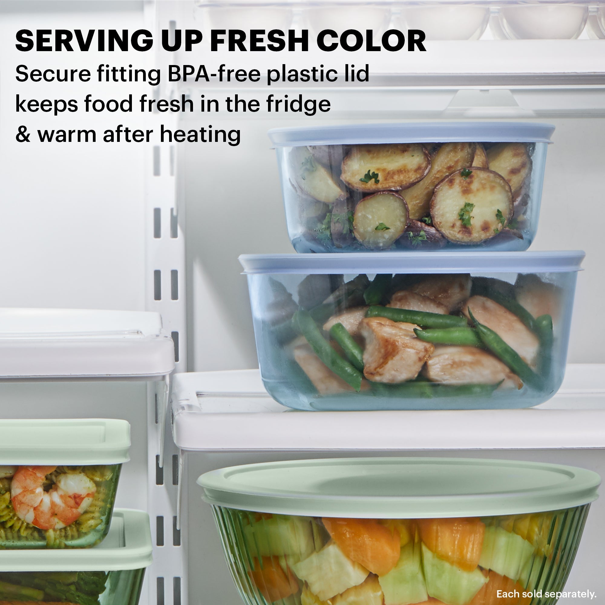 Pyrex® Simply Store® Tinted 2-cup Round Storage with Plastic Lid. Blue - Image 3